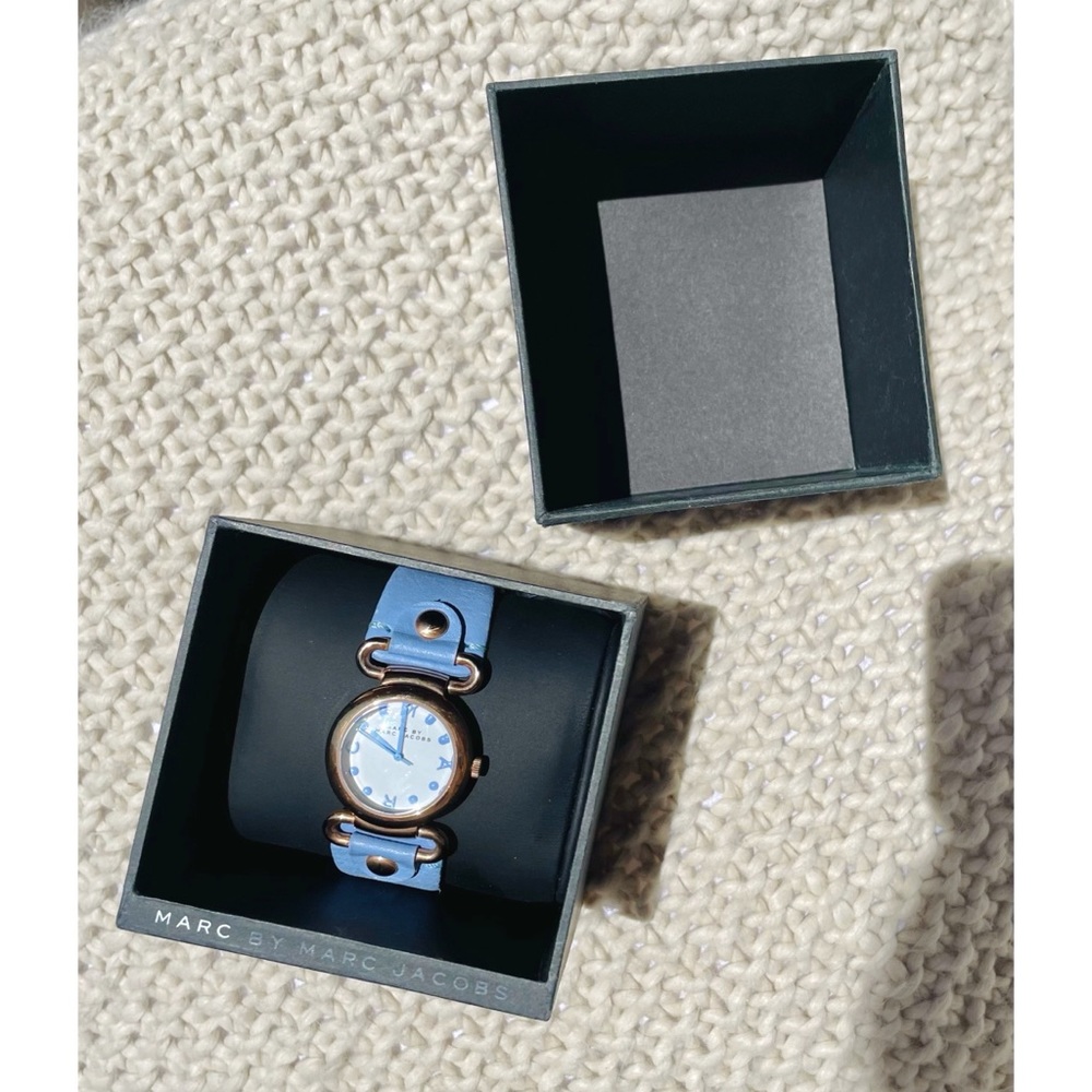 Marc by Marc Jacobs MBM1307 Rose Gold Case w/ Blue Purple Leather Strap …